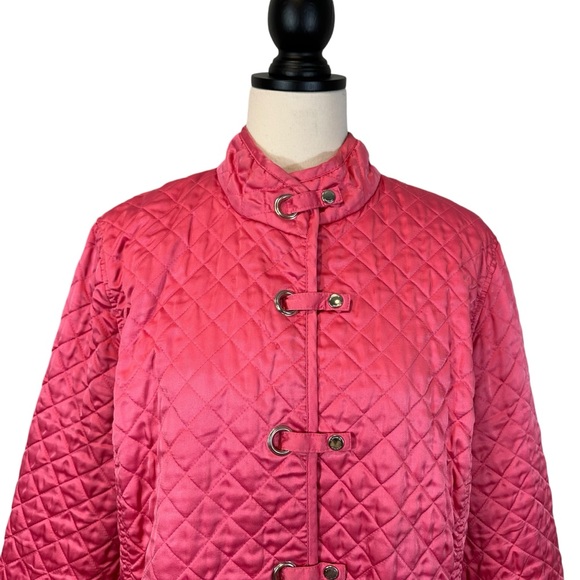 Jones New York Pink Quilted Jacket Zip Front Closure w/ Pockets, Size 1X - Picture 3 of 13
